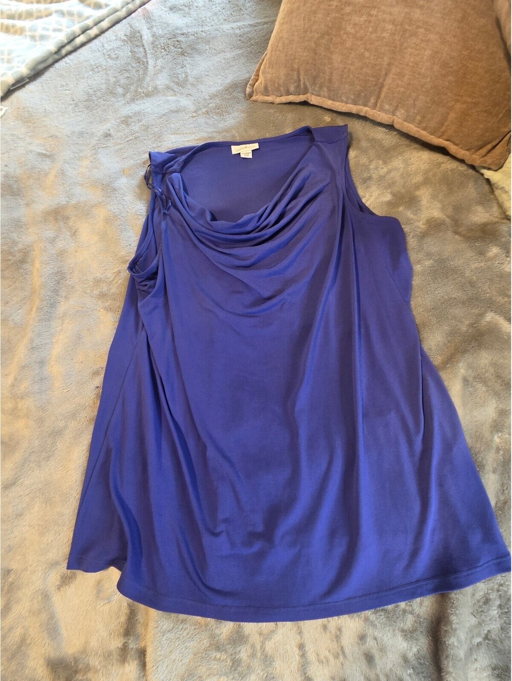 Jaclyn smith Sleeveless xl cowl Neck Blue Tank Top Size Large